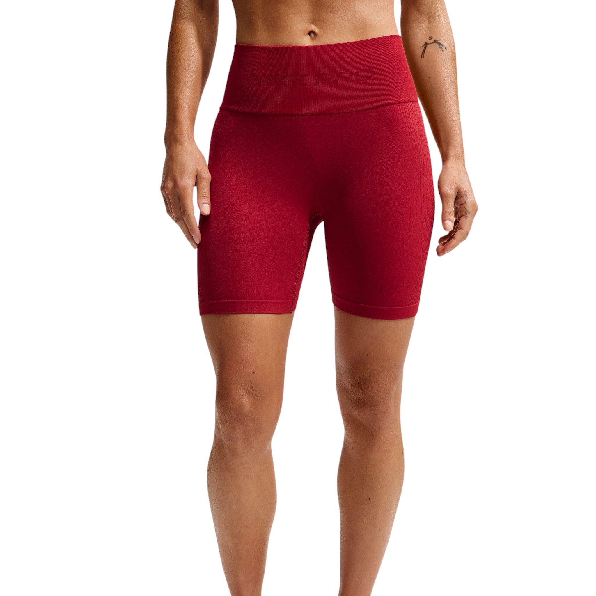 Nike Women's Pro Seamless Dri-FIT High-Waisted 5" Biker Shorts - Red - RED